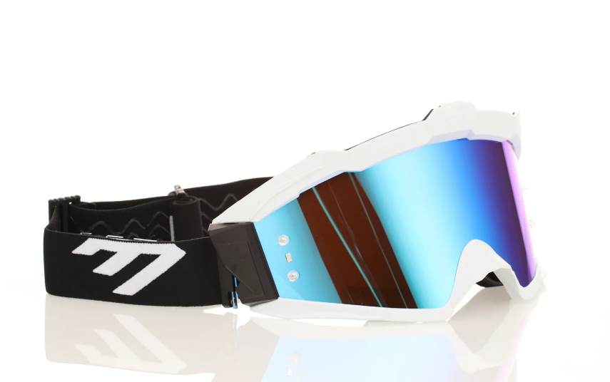 6D Helmets Max R Goggle - White-Black - Blue Lens
