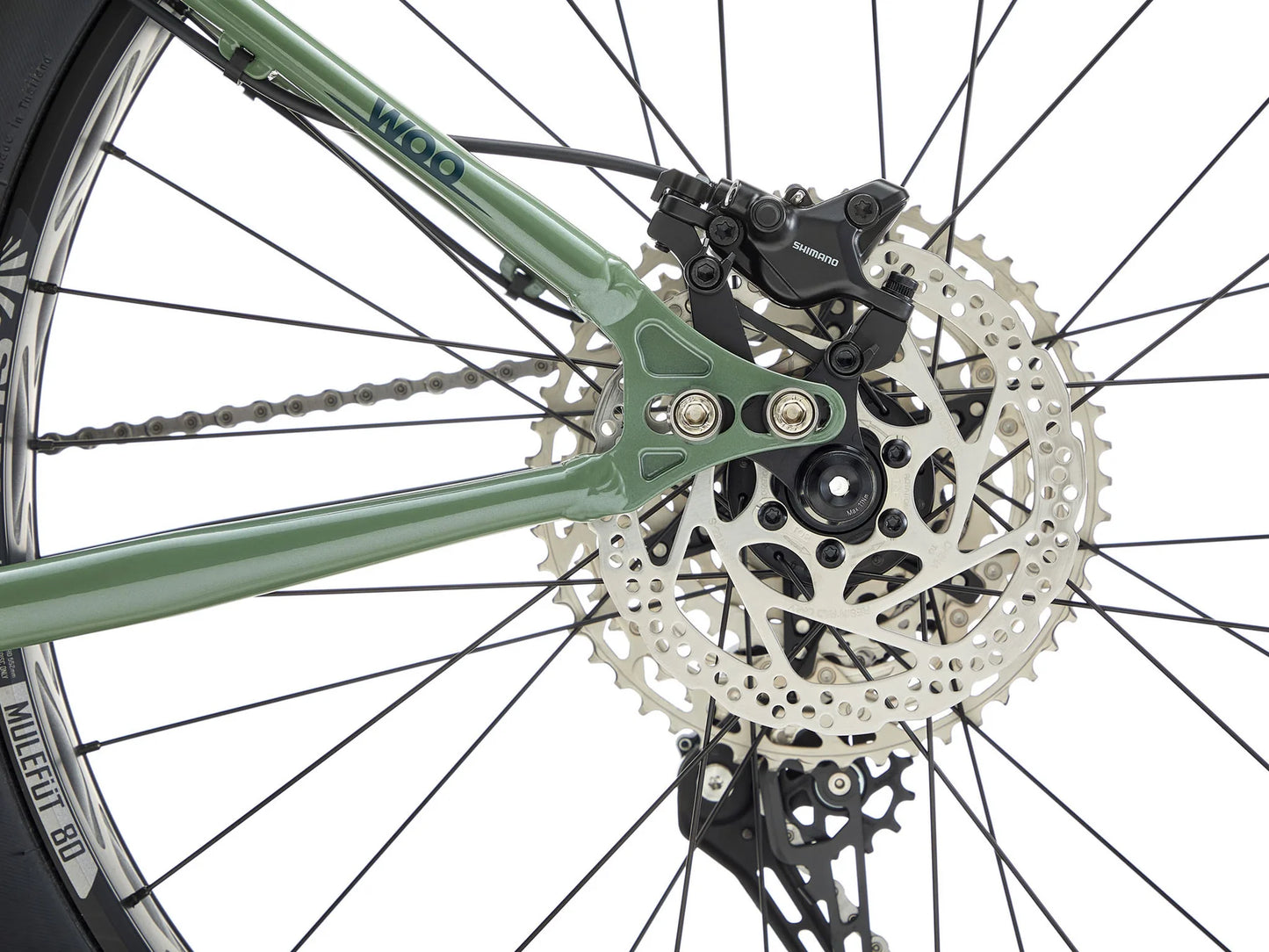 Kona Woo 26 Fat Bike - Metallic Green - 2025