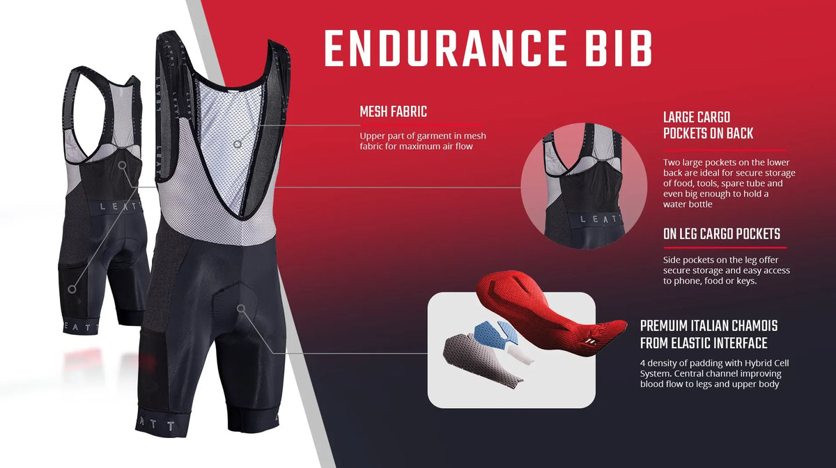 Leatt Endurance 6.0 MTB Bib - Black - 2024