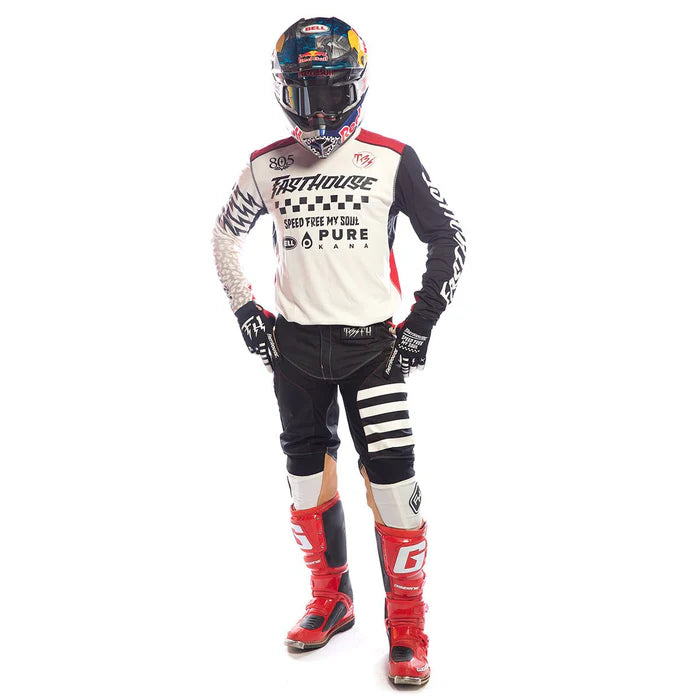Fasthouse Raven Bereman Jersey - Youth - Cream-Red