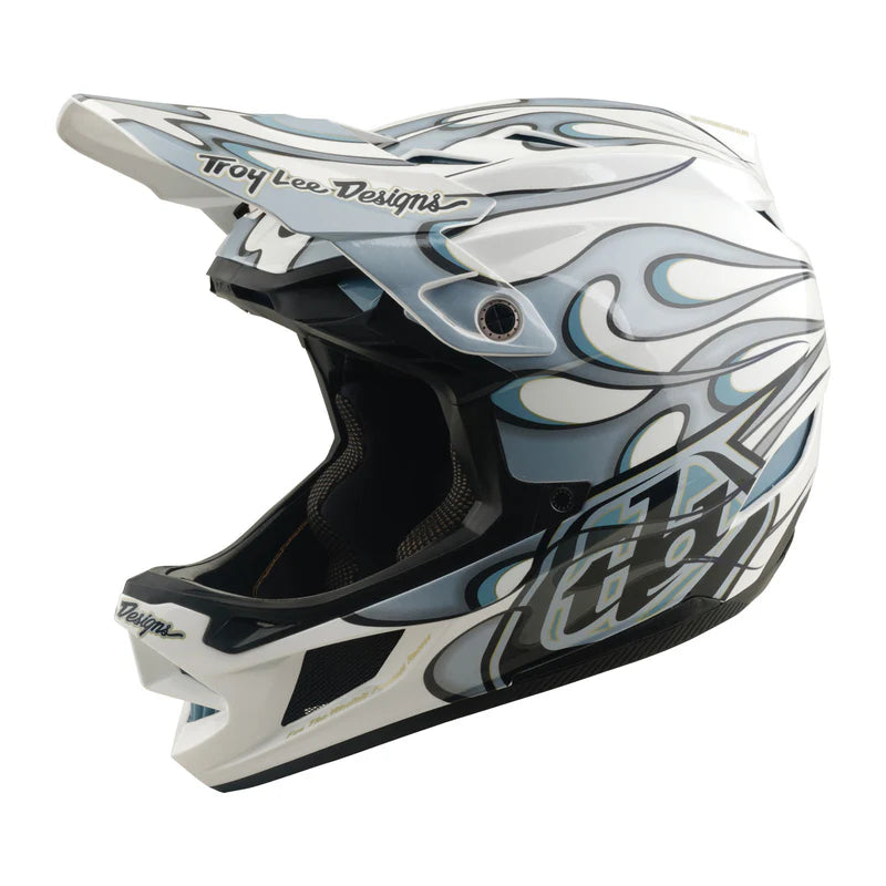 Troy Lee Designs D4 Composite Full Face Helmet - Torched - White-Silver