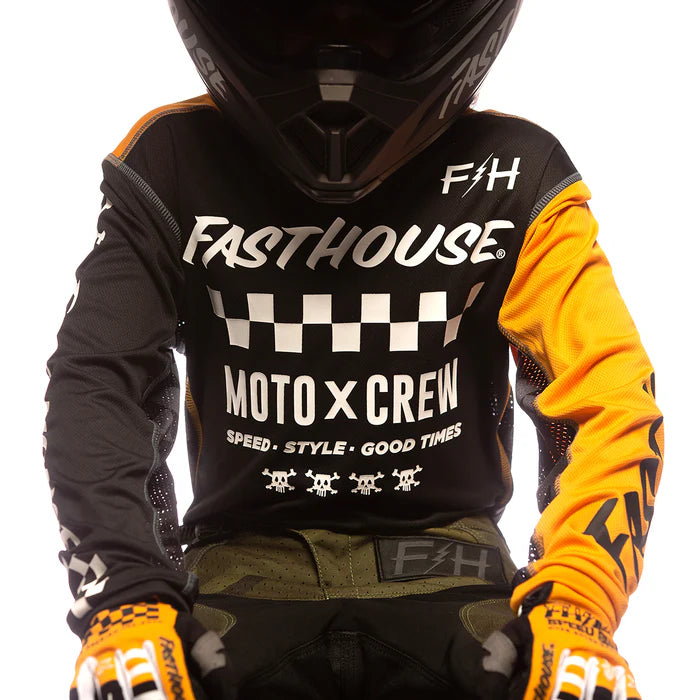 Fasthouse Grindhouse Alpha Jersey - Youth - Black-Amber