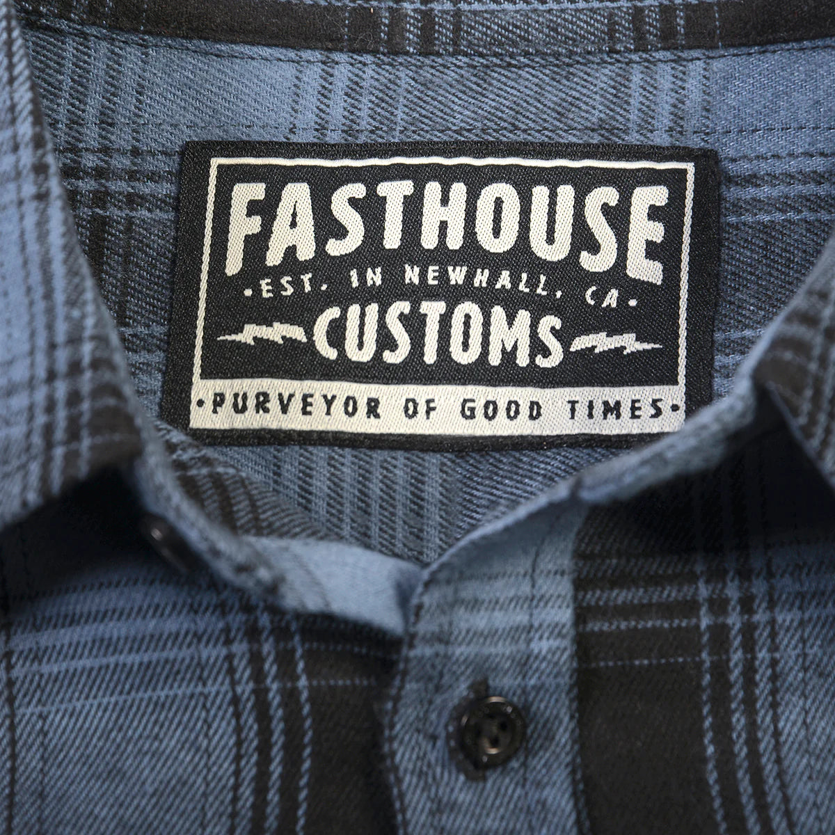 Fasthouse Saturday Night Special Flannel Shirt - Youth - Dust Blue-Black
