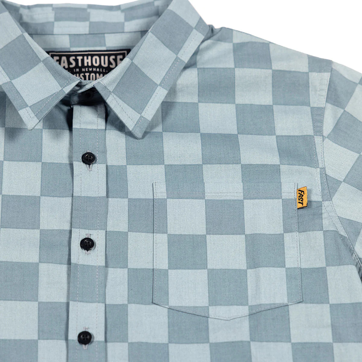 Fasthouse Winston Short Sleeve Button Up Shirt - Youth - Blue