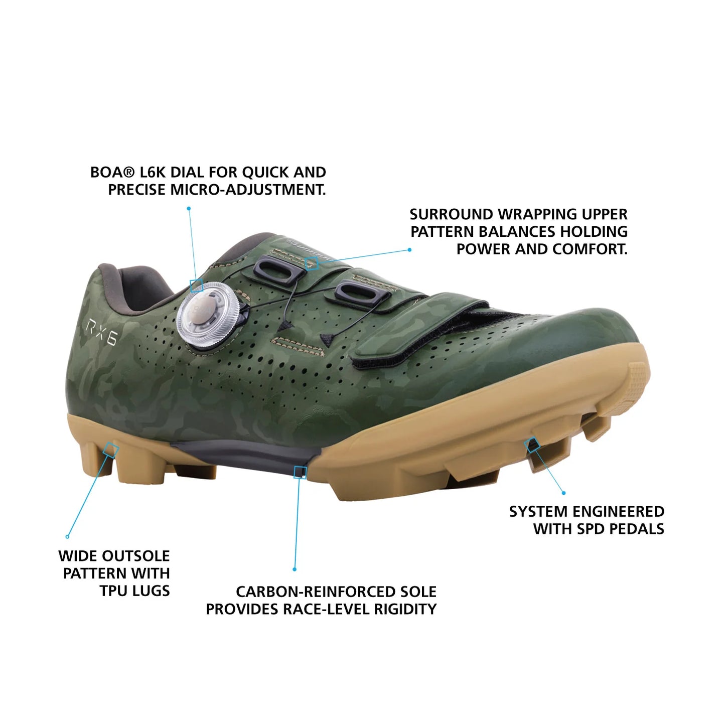 Shimano RX600 SPD Gravel Shoe - Green
