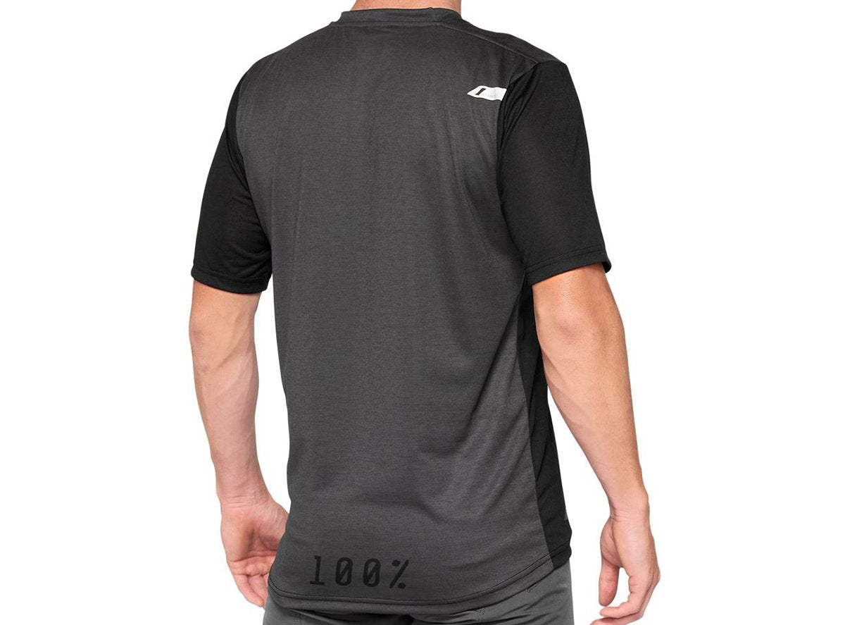 100% Airmatic Short Sleeve MTB Jersey - Black-Charcoal - Prior Season