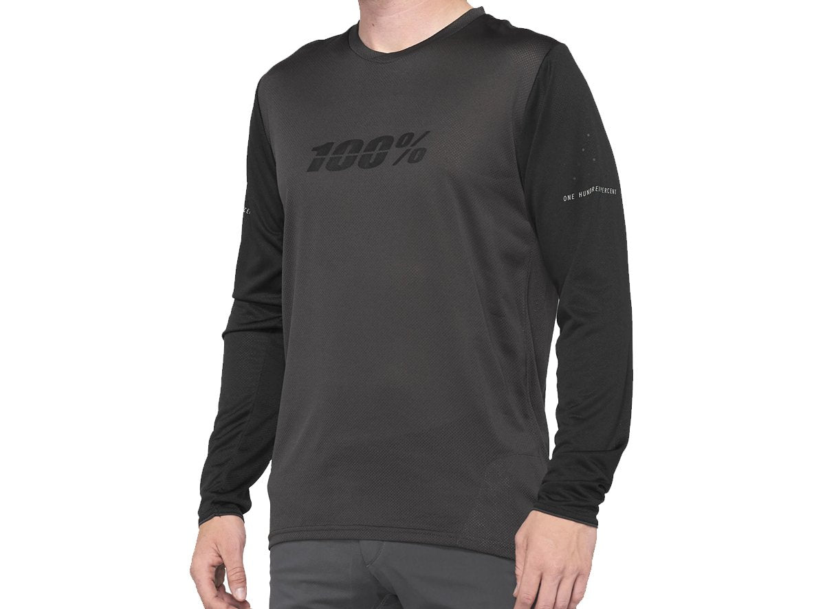 100% Ridecamp Long Sleeve MTB Jersey - Black-Charcoal - 2020 Black - Charcoal Small