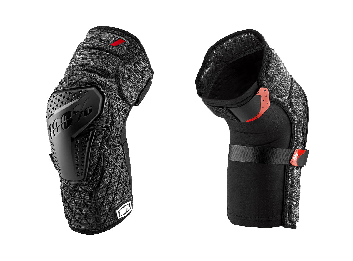 100% Surpass Knee Guard - Gray Heather - Black Gray Heather - Black Small