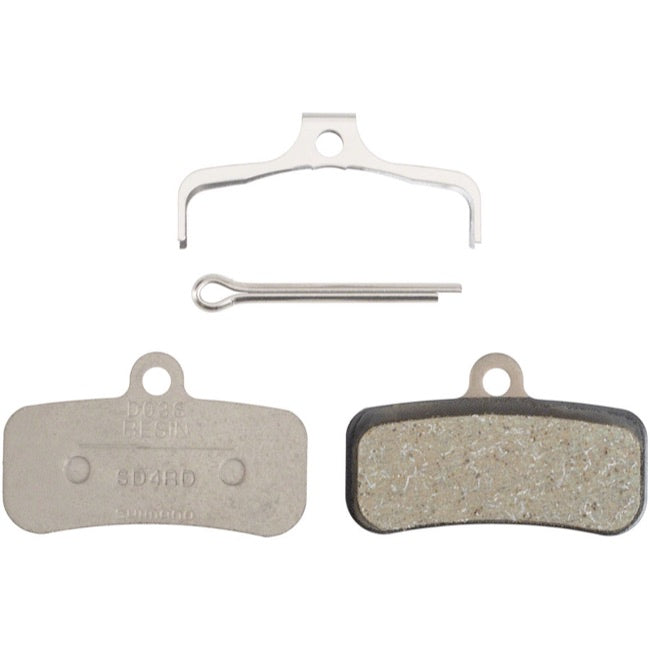 Shimano D03S-RX Disc Brake Pad - Resin No Fin - With Spring and Split Pin - Pair