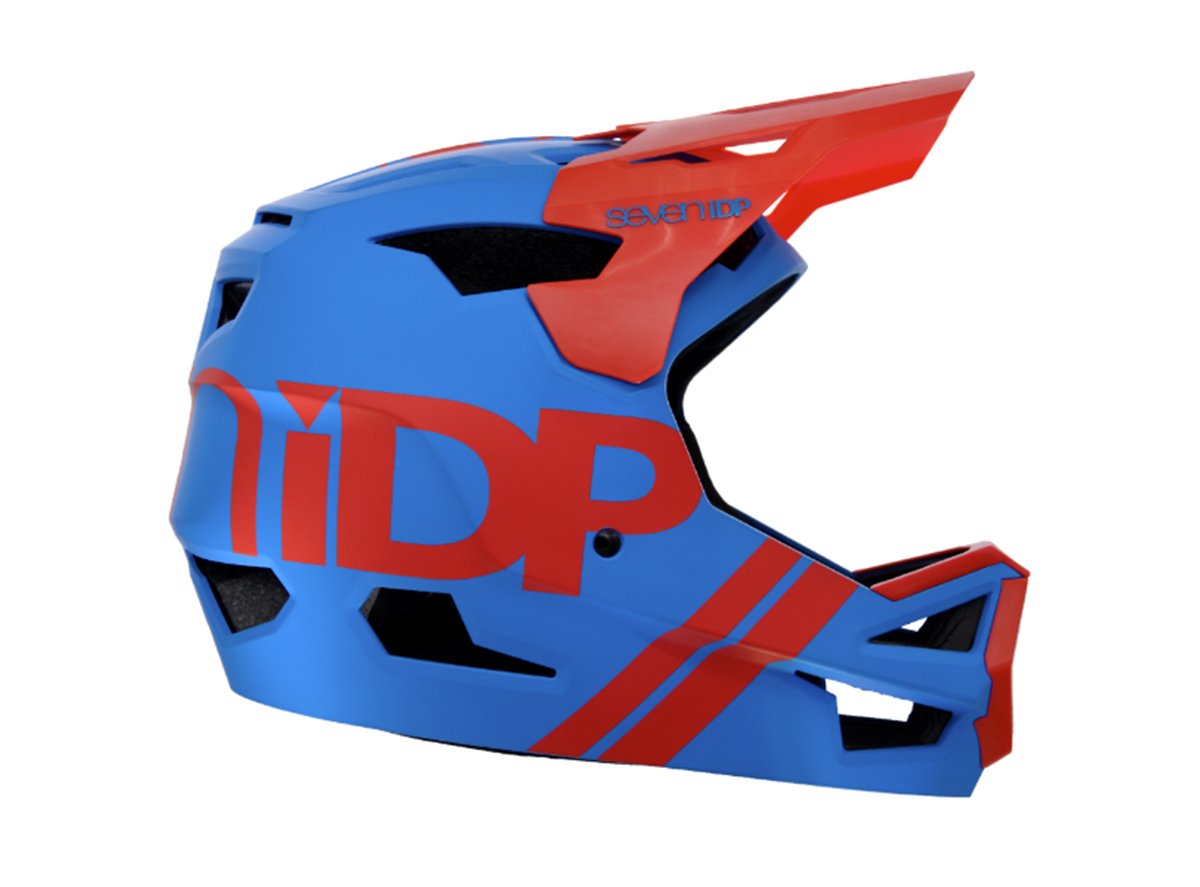 7 iDP Project.23 ABS Full Face Helmet - Matt Electric Blue - Gloss Thruster Red Matt Electric Blue - Gloss Thruster Red Small
