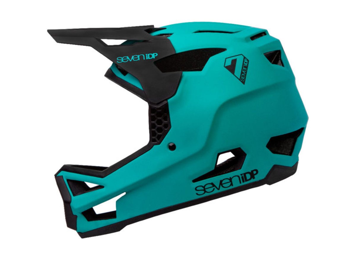 7 iDP Project.23 Glass Fiber Full Face Helmet - Matt Teal-Gloss Black Matt Teal - Gloss Black Small