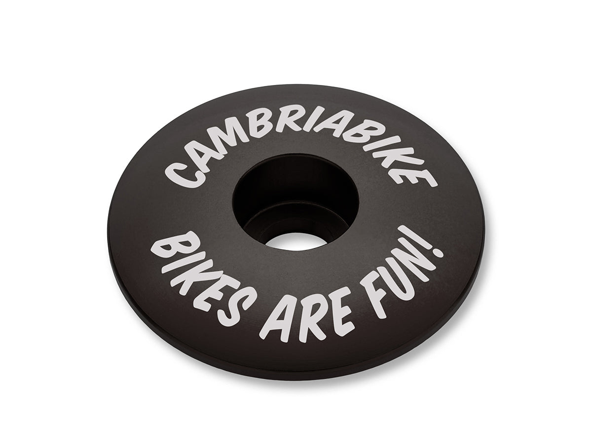 CBO CambriaBike - Bikes Are Fun! Stem Cap - Black Black Each
