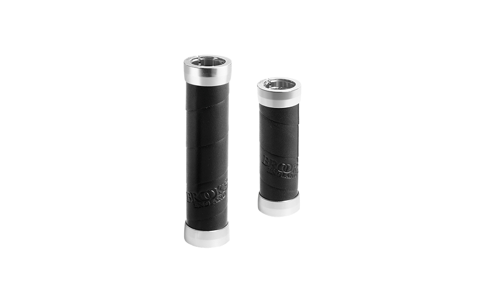 Brooks England Classic Slender Leather Grips - Black Black 130/130