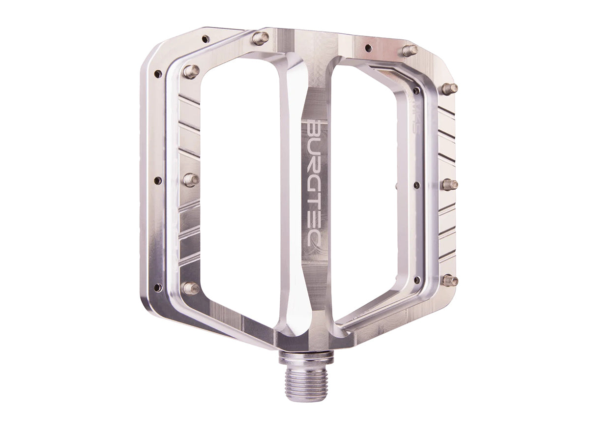 Burgtec Penthouse MK5 Flat Pedals - Rhodium Silver Rhodium Silver