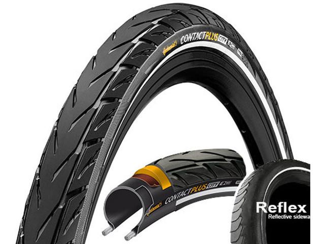 Continental Contact Plus City 700c Wire Road Tire - Black-Reflex Black - Reflex 37c