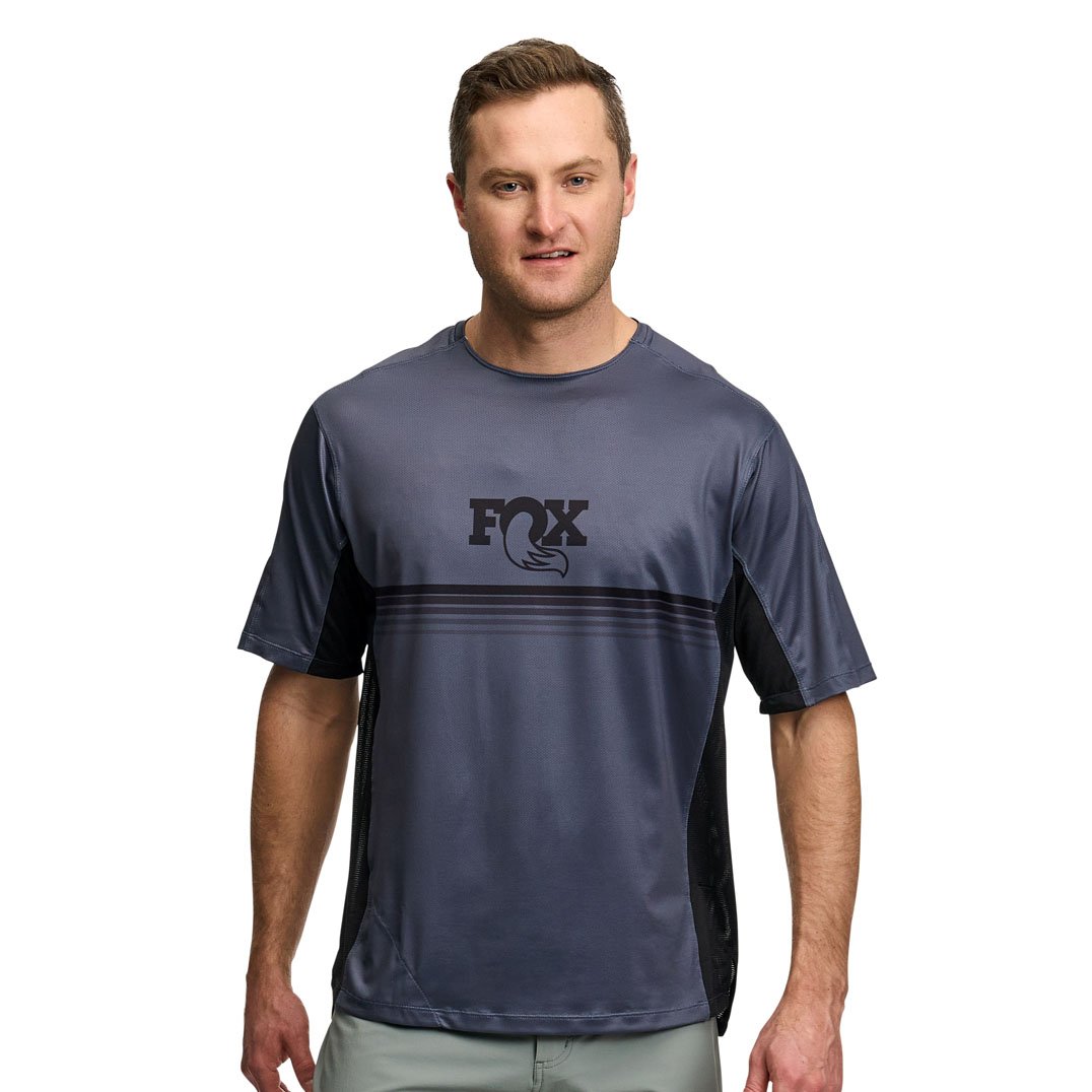Fox Factory High Tail Short Sleeve MTB Jersey - Dark Gray