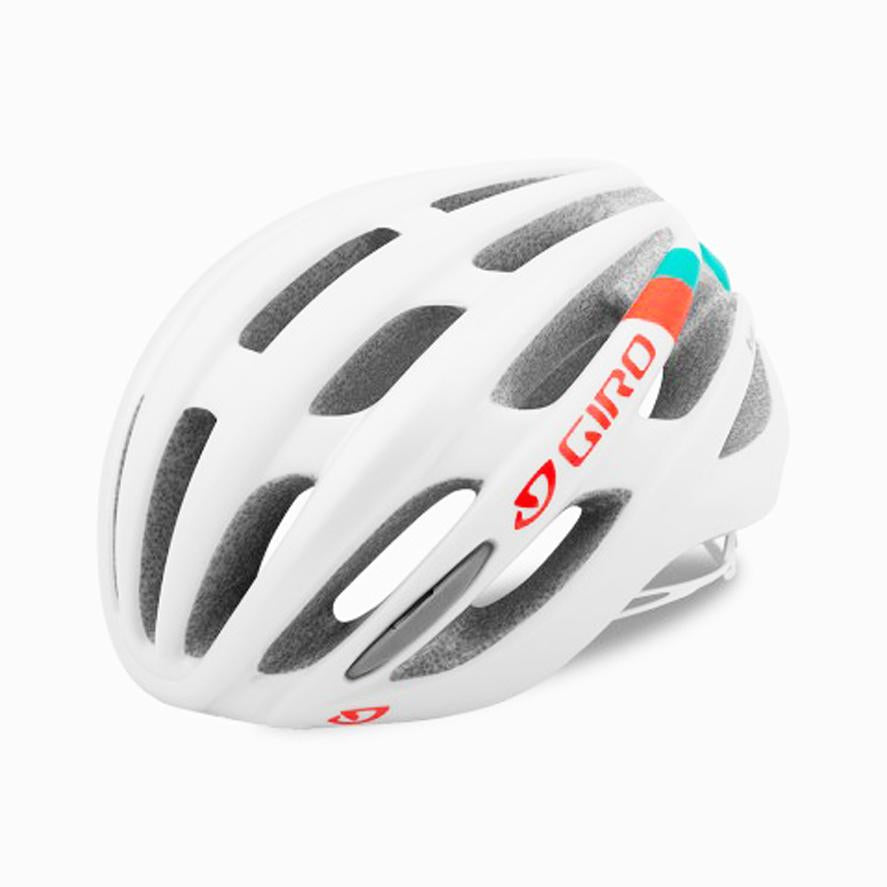 Giro Saga Road Helmet - Womens - Matt White-Turquoise-Vermillion Matt White - Turquoise - Vermillion Small