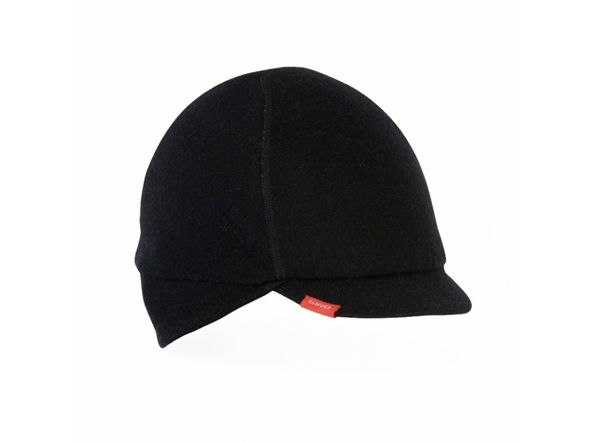 Giro Merino Wool Ear Flaps Under Helmet Cycling Cap - Black Black Large/X-Large - 57-63cms