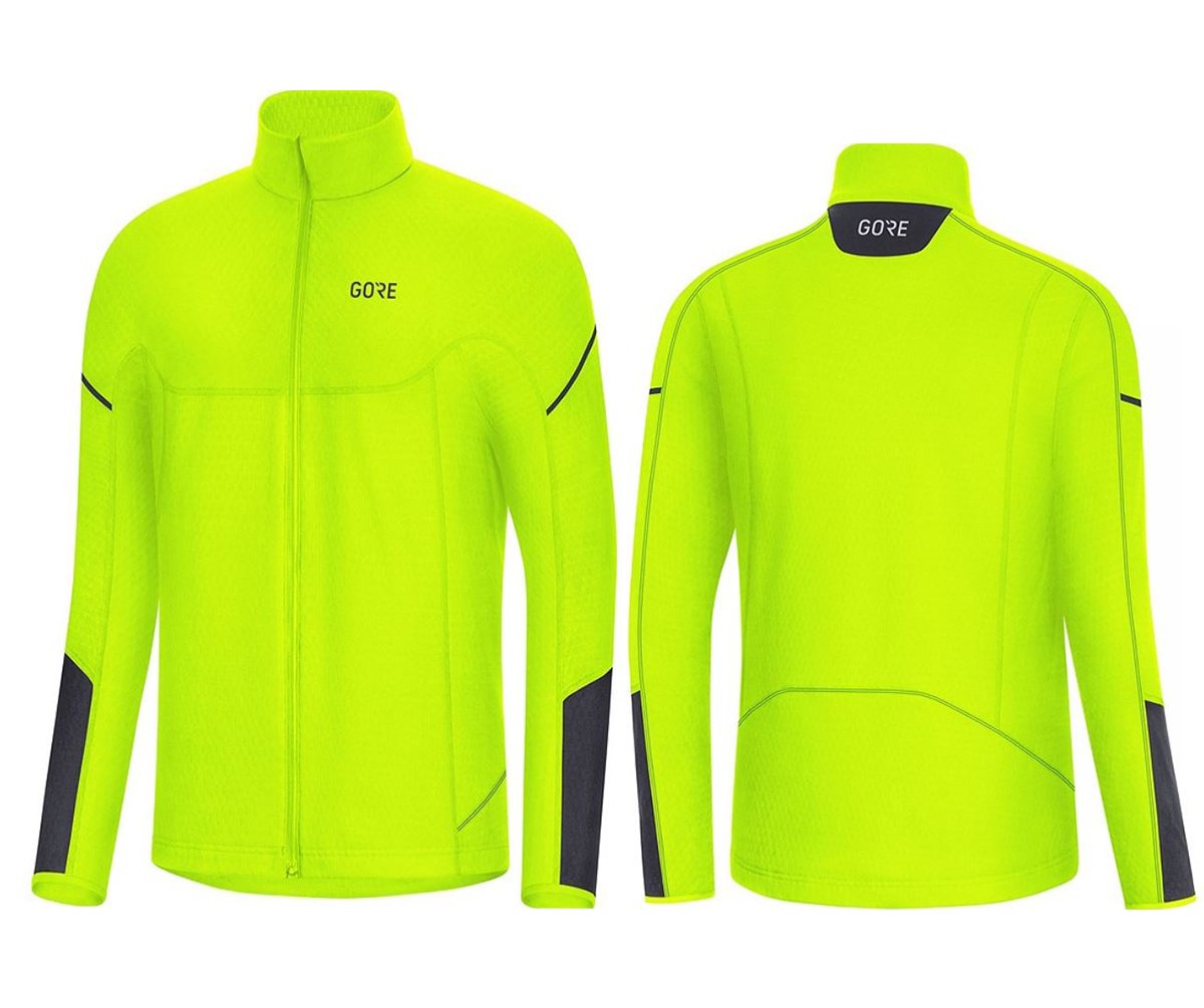 Gore Thermo Long Sleeve Zip Shirt - Neon Yellow-Black Neon Yellow - Black Small