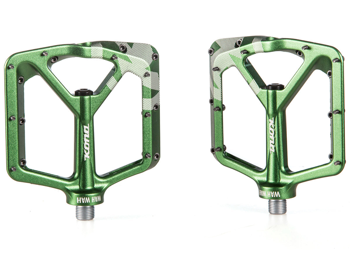 Kona Wah Wah 2 Alloy Platform Pedals - Dark Green Dark Green