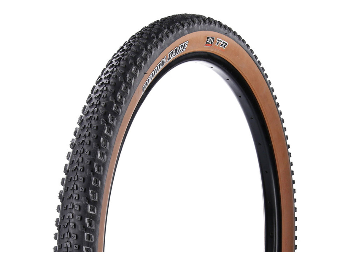Maxxis Rekon Race 29" Folding MTB Tire - EXO - Skinwall Black - Dark Tan 2.25" (DC)DUAL COMPOUND - (TR)TUBELESS READY - (EXO)EXO SIDEWALL - SKINWALL - 60TPI