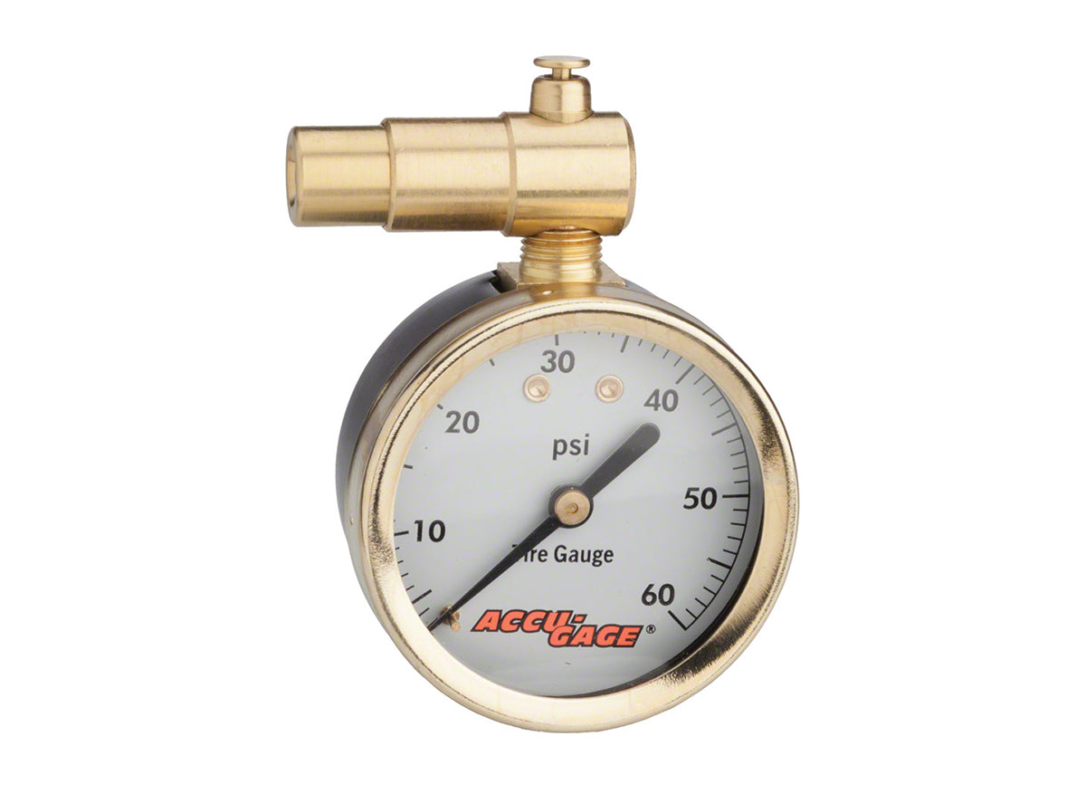Meiser Dial Gauge with Pressure Relief - 60Psi Presta Brass - Silver Each