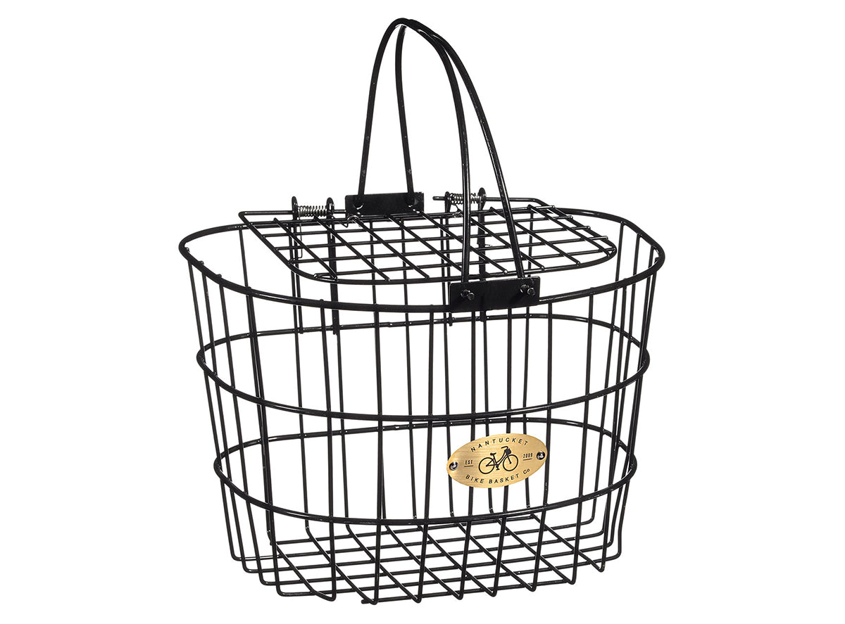 Nantucket Surfside Adult Wire D Handlebar Basket - Black Black No Lid