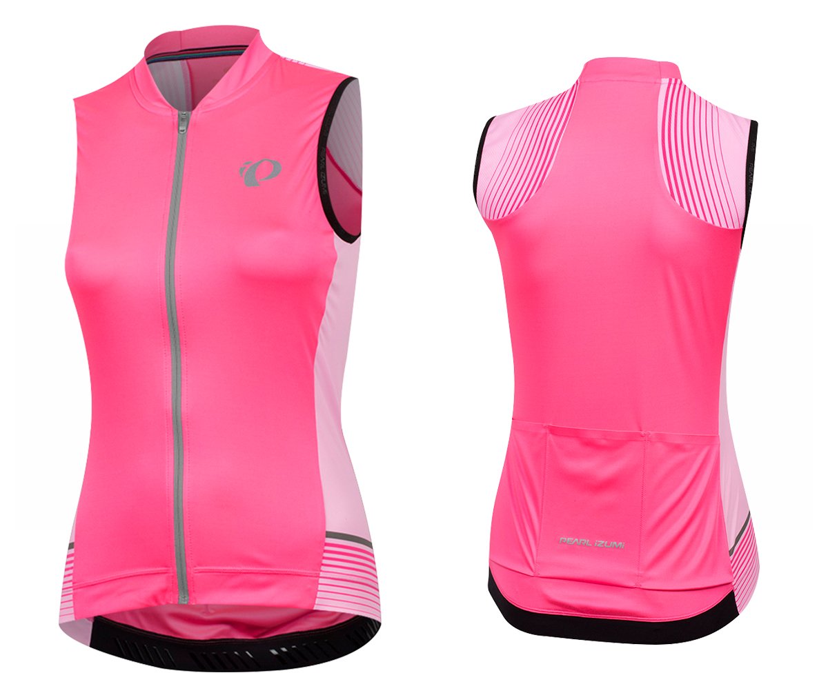 Pearl Izumi Elite Pursuit Sleeveless Road Jersey - Womens - Screaming Pink Diffuse Screaming Pink Diffuse X-Small