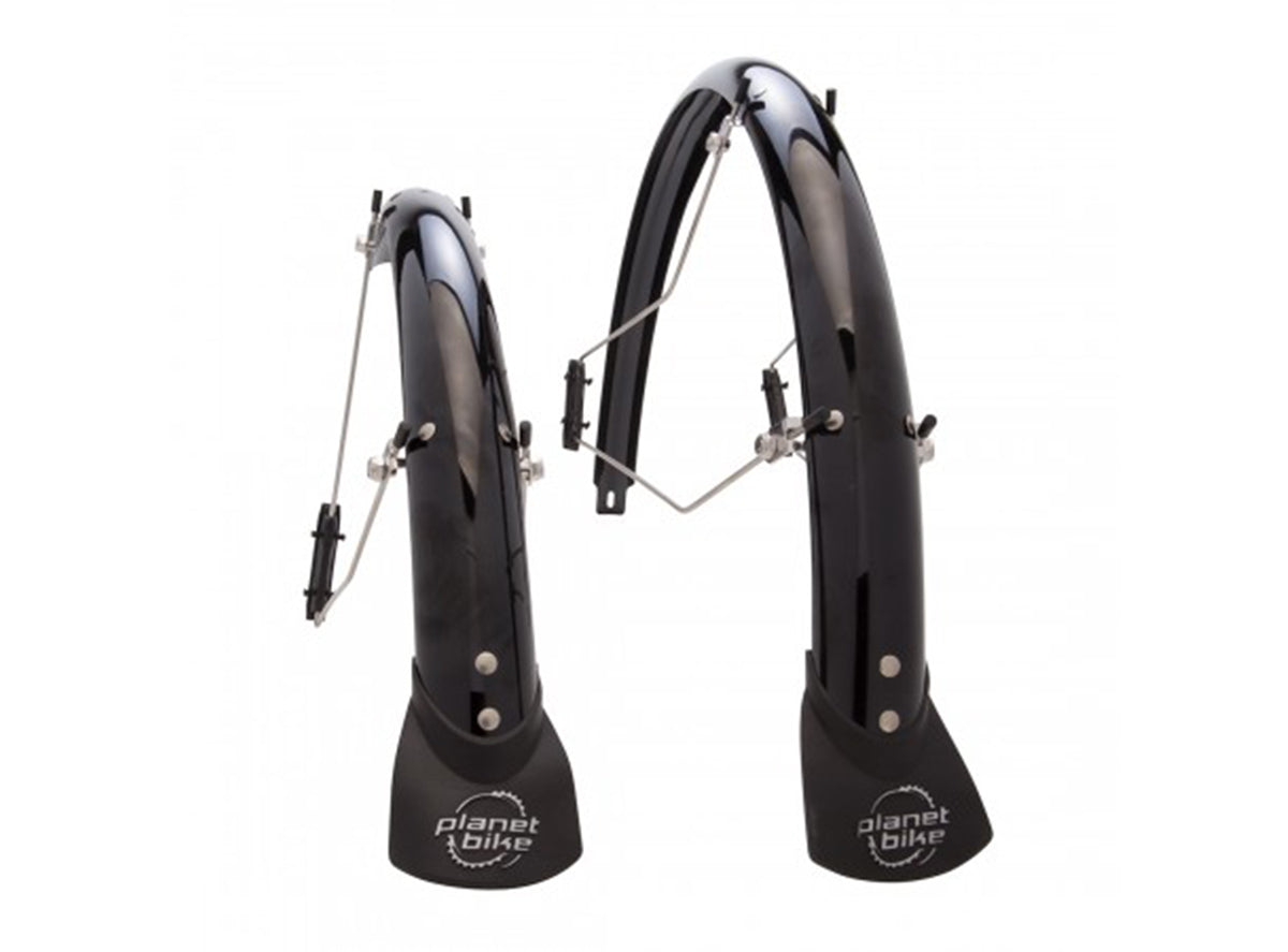 Planet Bike Speedez XL 700c Hybrid Fender Set - Black Black 45mm