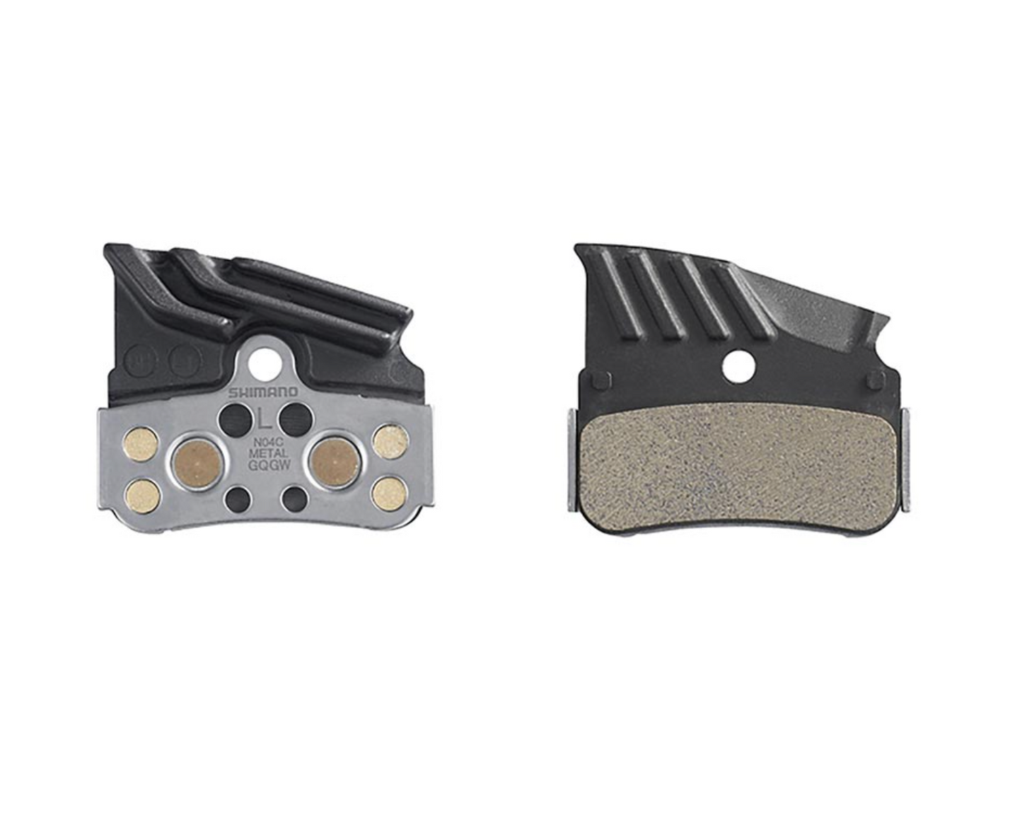 Shimano N04C Metal Disc Brake Pad Pair - With Fin & Spring