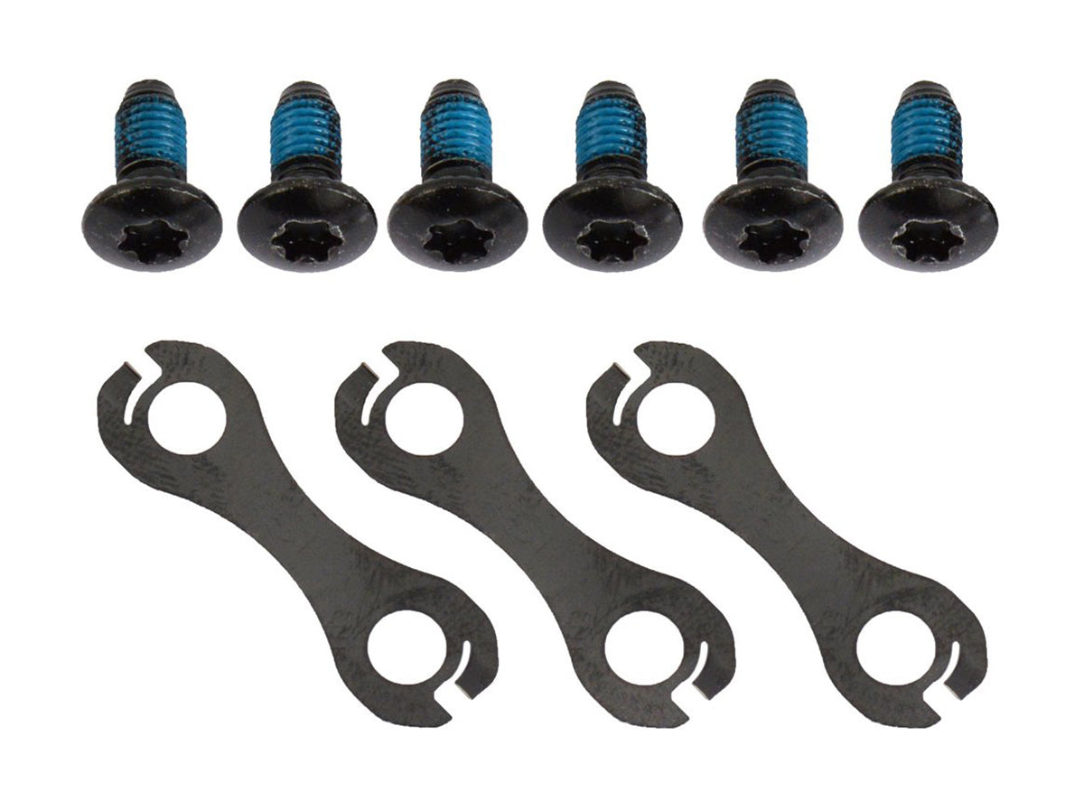 Shimano RT76 Rotor Fixing Bolt Unit Black 6 Bolts - 3 Plates