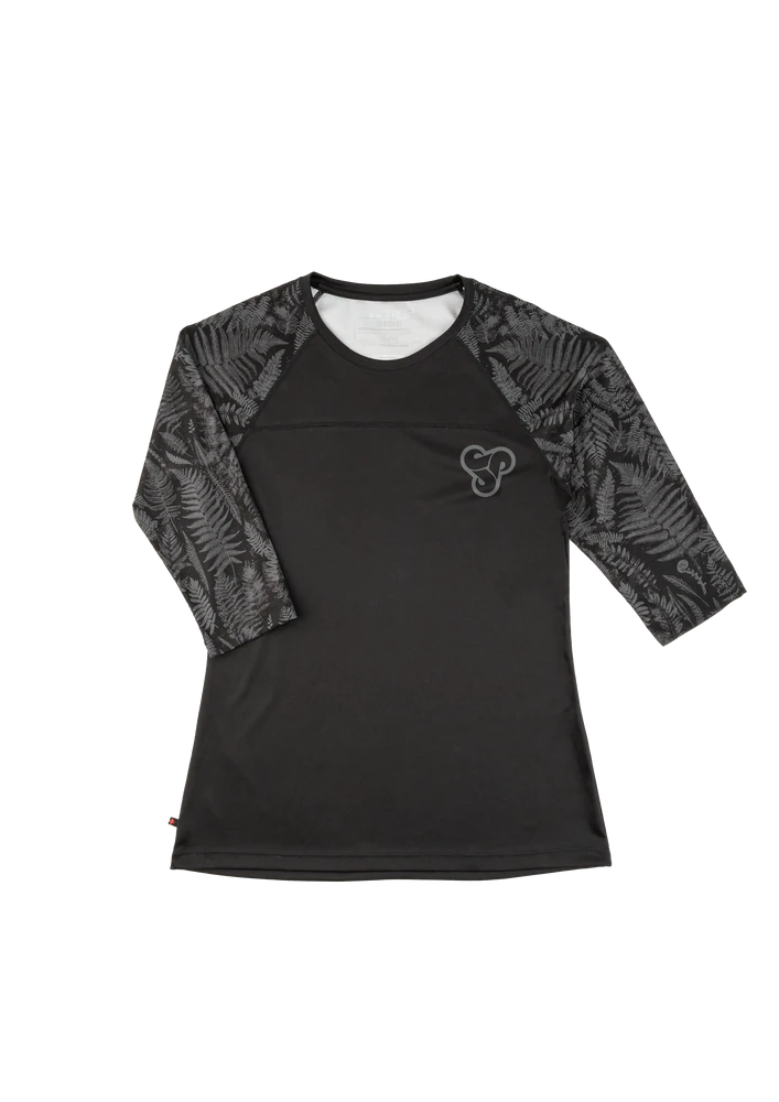 Sombrio Noble 2 3/4 Sleeve MTB Jersey - Womens - Fern Black Fern Black X-Small