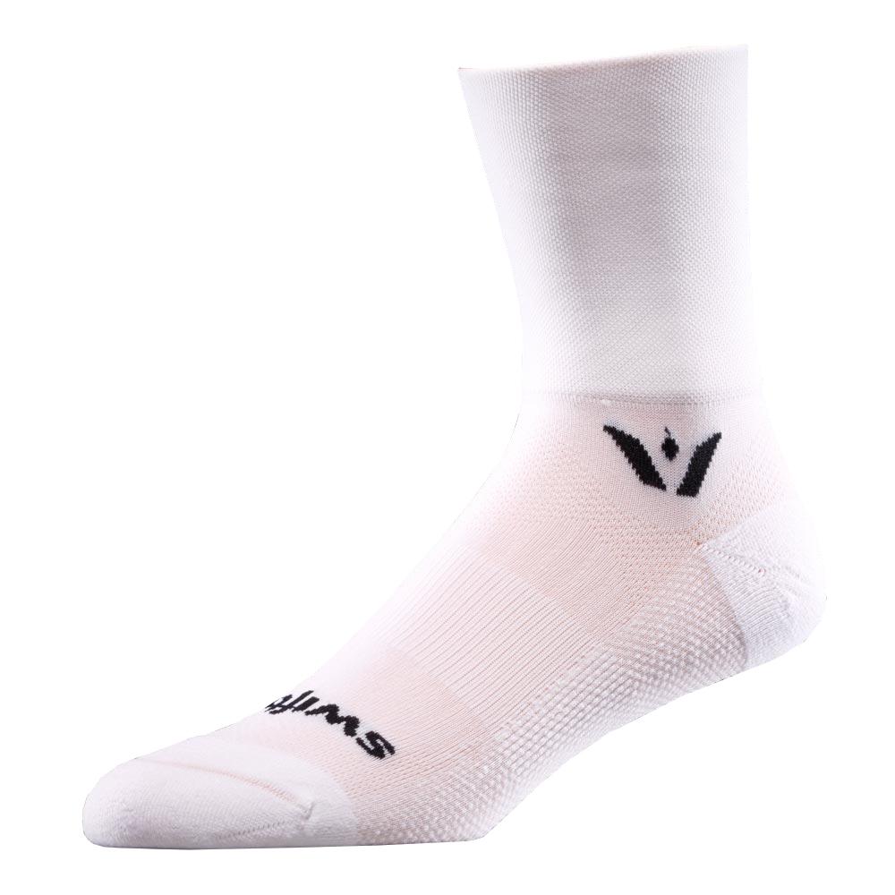 Swiftwick Aspire Four Compression Sock - White White Medium Fits EU 39-42