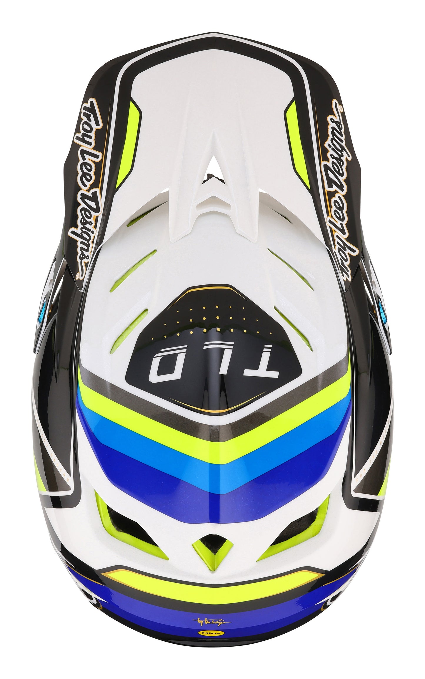 Troy Lee Designs D4 Composite Full Face Helmet with MIPS - Reverb - White-Blue