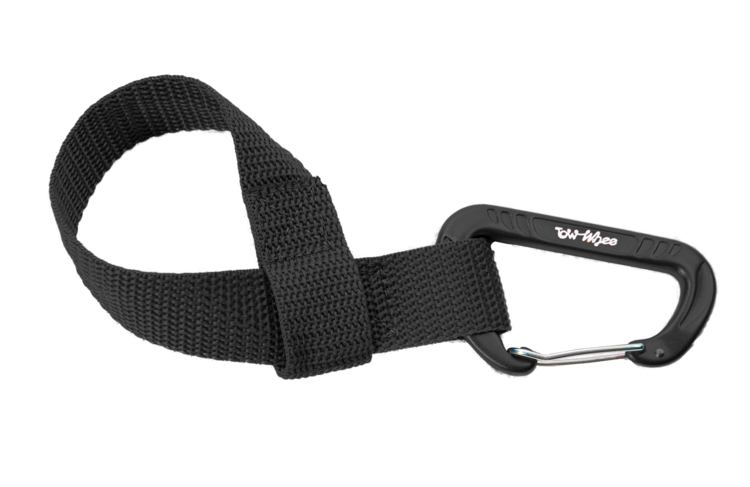 TowWhee Quick Loop 12" Strap with Mini Carabiner - Black Black
