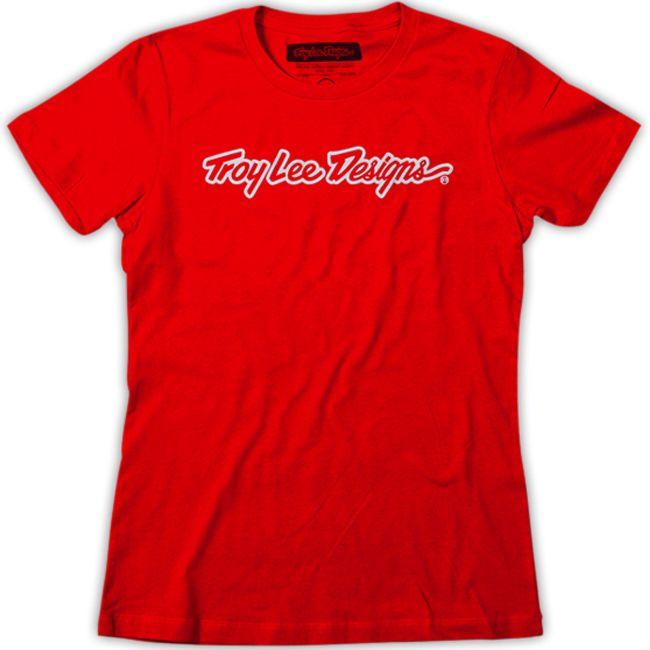Troy Lee Designs Signature Tee - Womens - Red Red Large