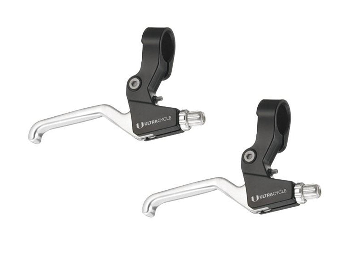 Ultracycle Alloy MTB V-Brake Lever Set - Black-Silver Black - Silver