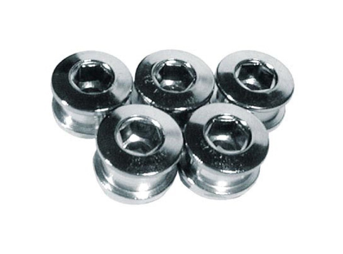 Ultracycle Cromoly SS/BMX Chainring Bolts Silver 10 Pieces - 6.5mm Bolt x5/ 4mm Nut x5
