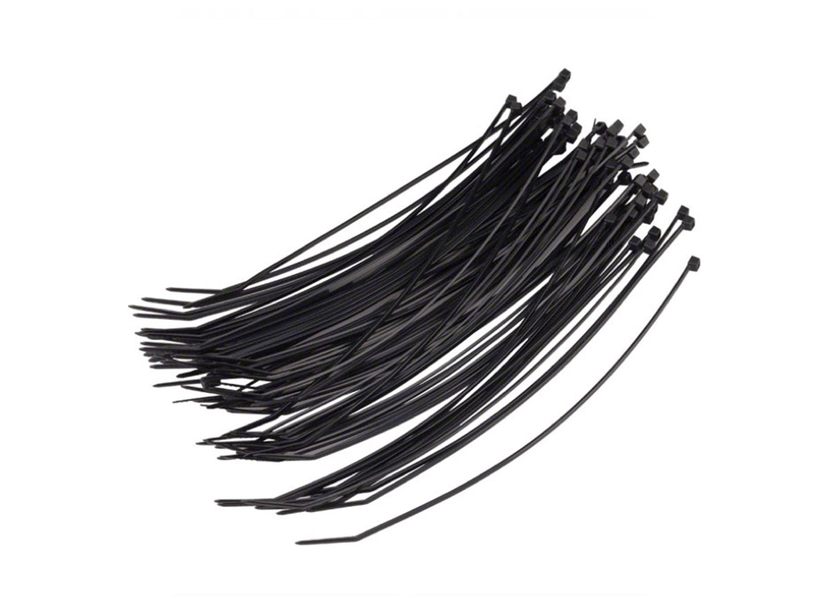 Wheels Manufacturing Single Use Zip Ties Black 2.5 x 100mm - Bag of 100