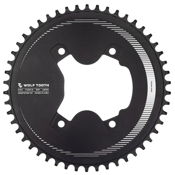 Wolf Tooth Components GRX Asymmetric 4 Bolt Aero Road Chainring - Black