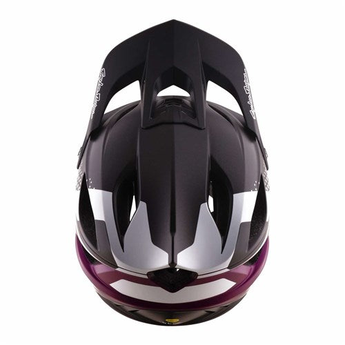 Troy Lee Designs Stage 2 MIPS Full Face Helmet - Amper - White-Fuchsia