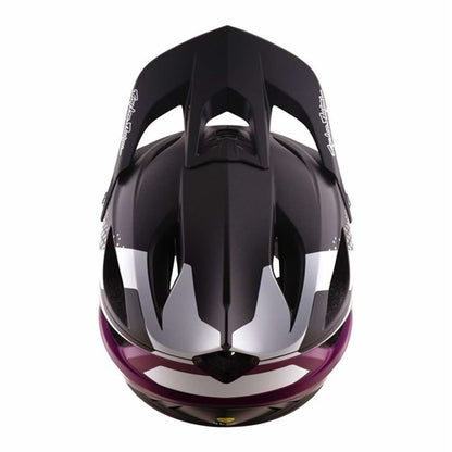 Troy Lee Designs Stage 2 MIPS Full Face Helmet - Amper - White-Fuchsia