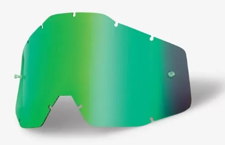 100% Accuri/Strata Replacement Anti-Fog Lens - Youth - Green-Smoke