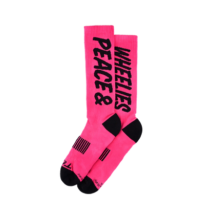 Troy Lee Designs Performance Sock - Peace & Wheelies - Fuscia
