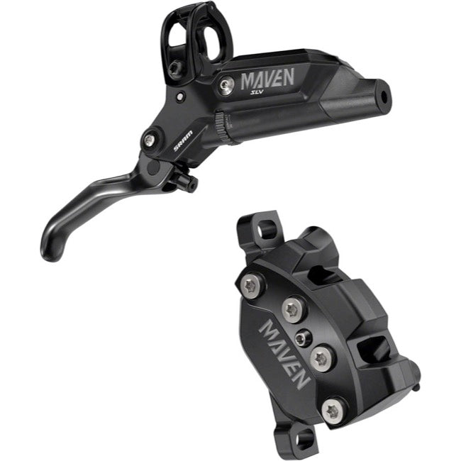SRAM Maven Silver Stealth 4-Piston Disc Brake and Lever - Front - Black Ano