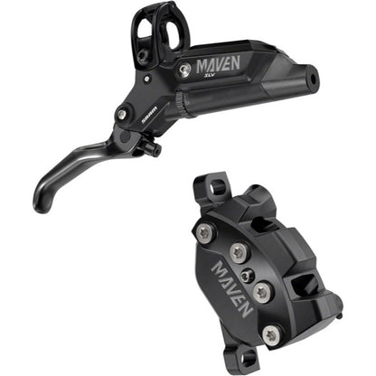 SRAM Maven Silver Stealth 4-Piston Disc Brake and Lever - Front - Black Ano