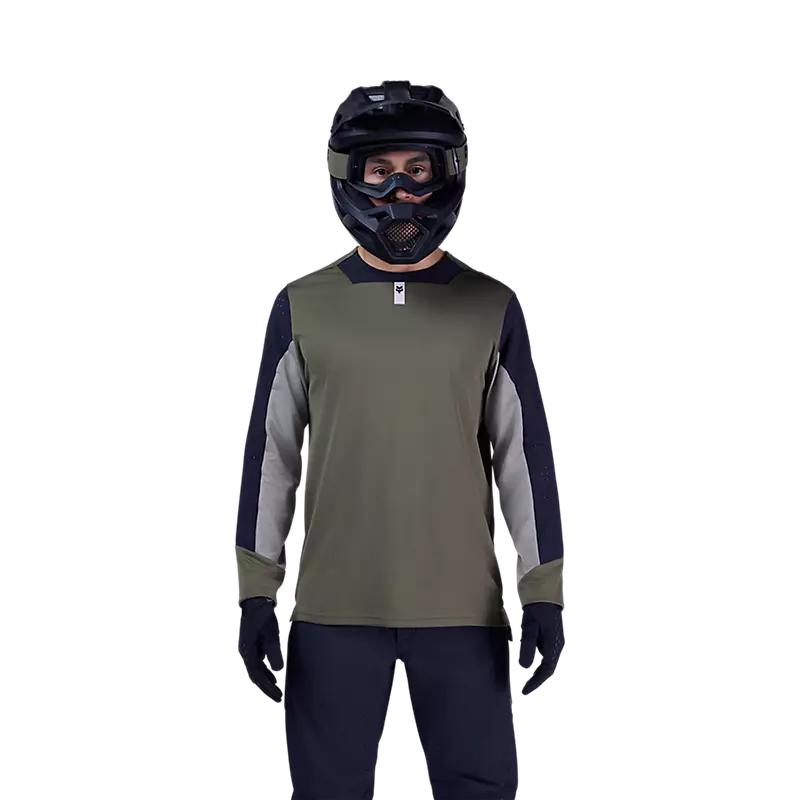 Fox Racing Defend Long Sleeve MTB Jersey - Olive Green