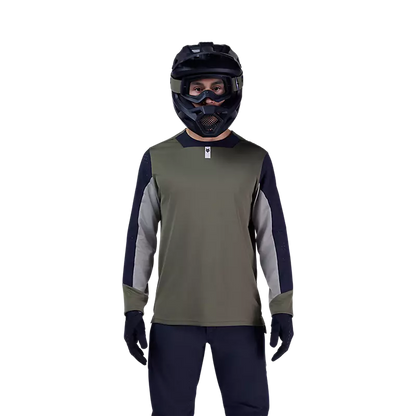 Fox Racing Defend Long Sleeve MTB Jersey - Olive Green