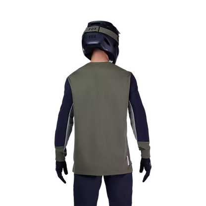 Fox Racing Defend Long Sleeve MTB Jersey - Olive Green