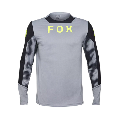 Fox Racing Defend Long Sleeve MTB Jersey - Taunt - Steel Gray